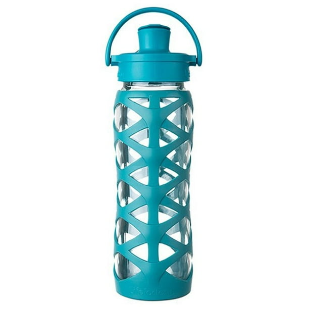 Lifefactory BPA Free 12 oz Glass Water Bottle Silicone Grip Flip Cap Sports Yoga Lifefactory BPA Free 12 oz Glass Water Bottle Silicone Grip Flip Cap Sports Yoga